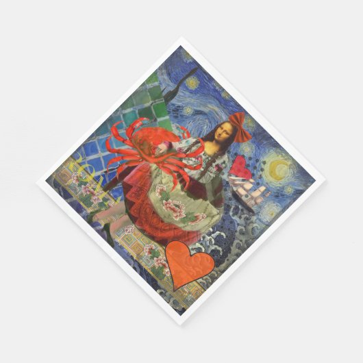 Serviette En Papier Mona Lisa Fun Zodiac Whimsical (Coin)