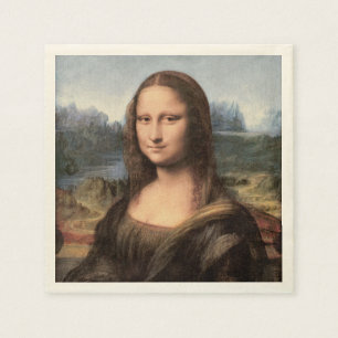 Serviette En Papier Mona Lisa Portrait / Peinture