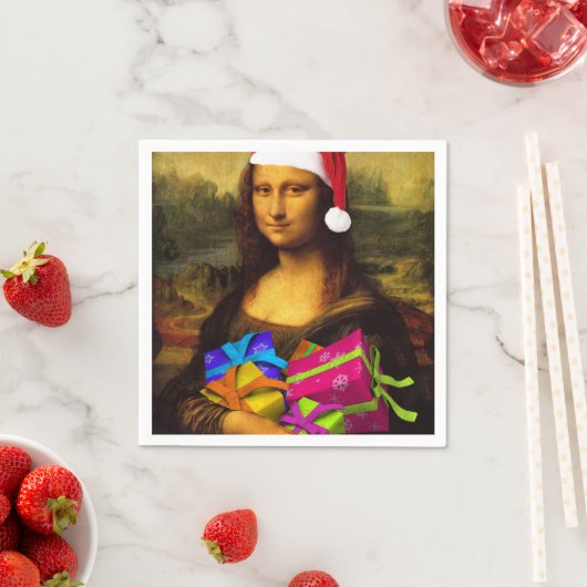 Serviette En Papier Mona Lisa Santa Claus (En situation)