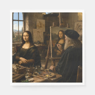 Serviette En Papier Mona Lisa visite l'atelier numéro 2 de Léonard de