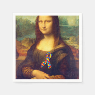 Serviette En Papier Mona Lisa With Puzzle