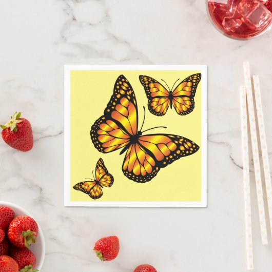 SERVIETTE EN PAPIER MONARCH BUTTERFLY (En situation)