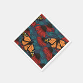Serviette En Papier Monarch butterfly on red coneflowers (Coin)