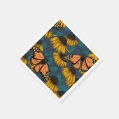 Serviette En Papier Monarch butterfly on yellow coneflowers (Coin)