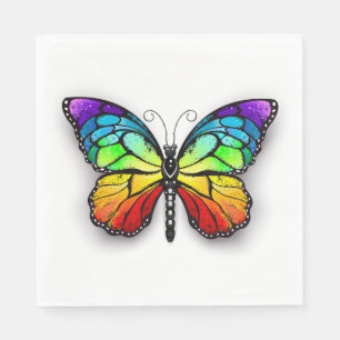 Serviette En Papier Monarque papillon arc-en-ciel