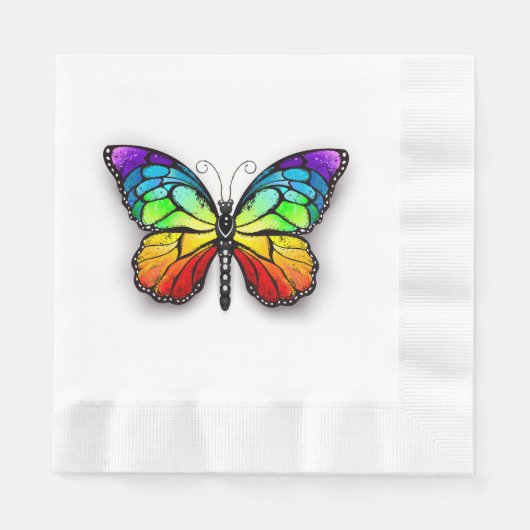 Serviette En Papier Monarque papillon arc-en-ciel (Devant)