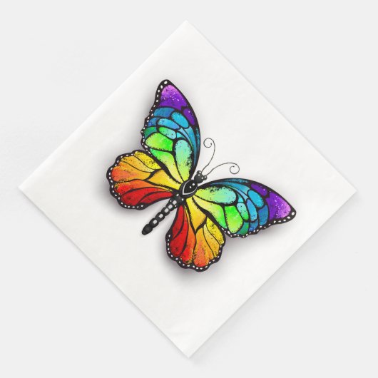 Serviette En Papier Monarque papillon arc-en-ciel (Coin)