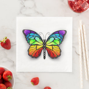 Serviette En Papier Monarque papillon arc-en-ciel