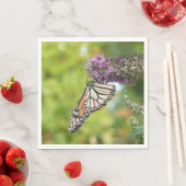 Serviette En Papier Monarque papillon sur Buddleia pourpre (En situation)