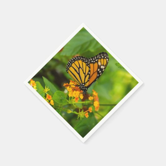 Serviette En Papier Monarque Sur Lantana (Coin)