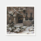 Serviette En Papier Monastère en Neige d'hiver (par Karl Laling) (Devant)