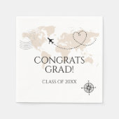 Serviette En Papier Monde carte grats grand wanderlust classe de (Devant)