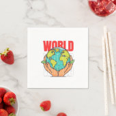 Serviette En Papier Monde – Conception de Globe d'Aventure de Voyage (En situation)