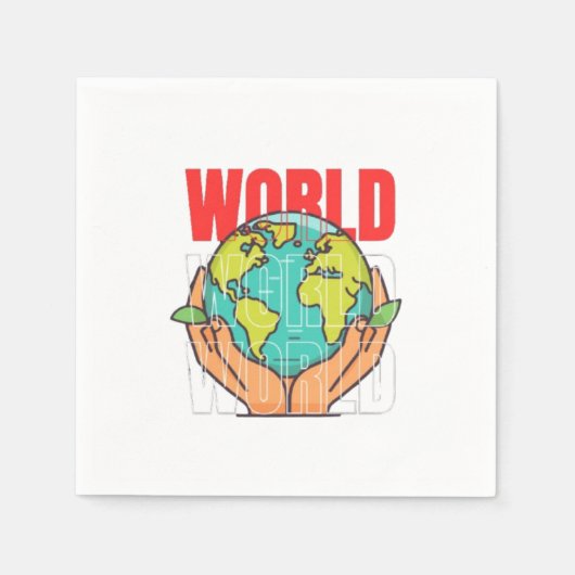 Serviette En Papier Monde – Conception de Globe d'Aventure de Voyage (Devant)