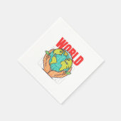 Serviette En Papier Monde – Conception de Globe d'Aventure de Voyage (Coin)
