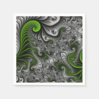 Monde Fantastique Art Fractal Abstrait Vert Et Gri