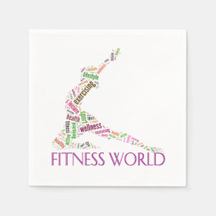 Serviette En Papier Monde fitness