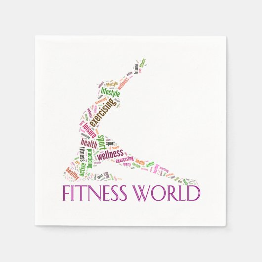 Serviette En Papier Monde fitness (Devant)