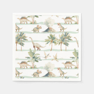 Serviette En Papier Monde jurassique dinosaure nature botanique jungle