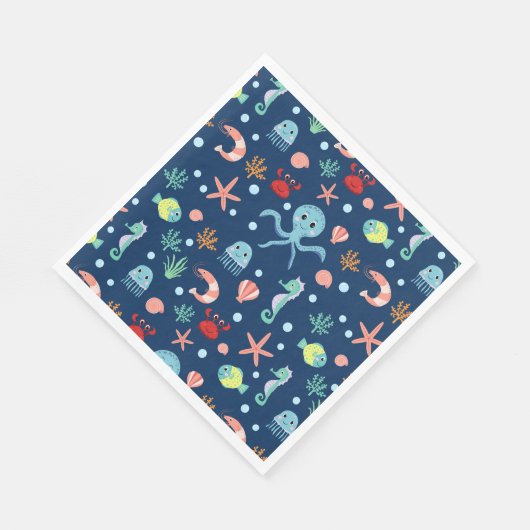 Serviette En Papier Monde marin (Coin)