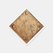 Serviette En Papier Monde Russe Vintage Globe (Coin)