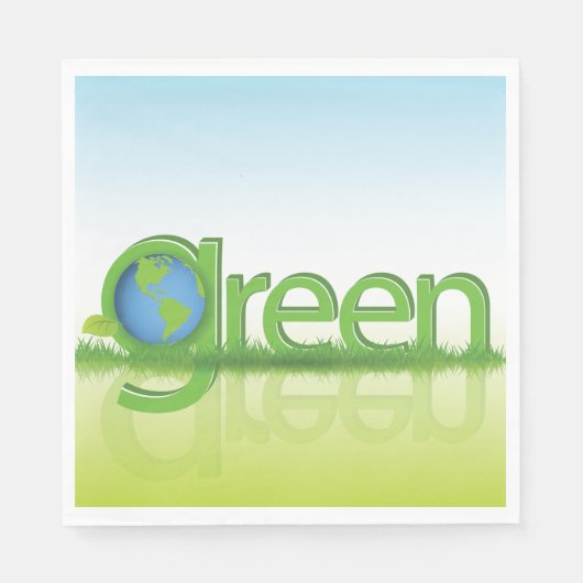 Serviette En Papier Monde vert (Devant)