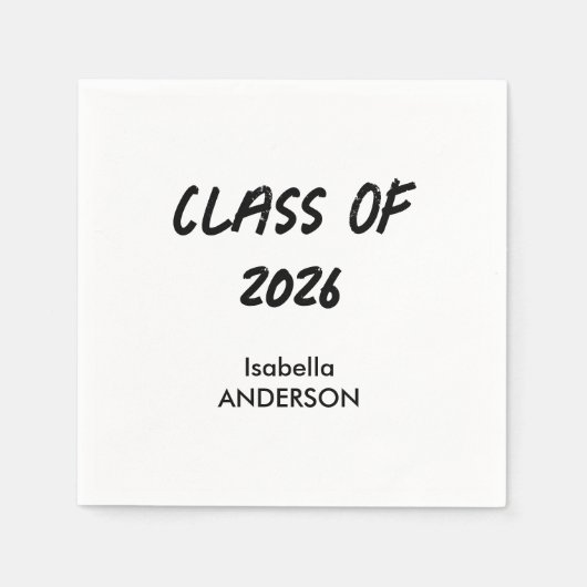 Serviette En Papier Mondern Black and White Graduation  (Devant)
