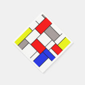 Serviette En Papier Mondrian (Coin)