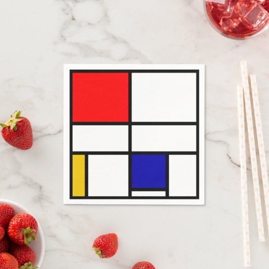 Serviette En Papier Mondrian 3 (En situation)