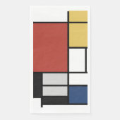 Serviette En Papier Mondrian Peinture Rouge Plane Jaune Noir Gris Bleu (Devant)