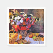 Serviette En Papier Monet - Fleurs et fruits (Devant)