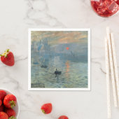 Serviette En Papier Monet Impression Sunrise Soleil Levant Peinture Le (En situation)