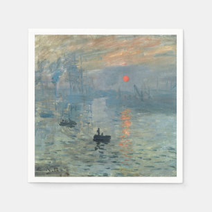 Serviette En Papier Monet Impression Sunrise Soleil Levant Peinture Le
