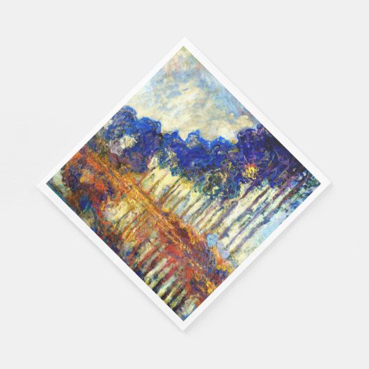 Serviette En Papier Monet - Les peupliers en automne, (Coin)