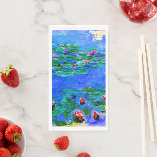 Serviette En Papier Monet, Lits d'eau, Rouge, Serviettes d'hôtes en pa