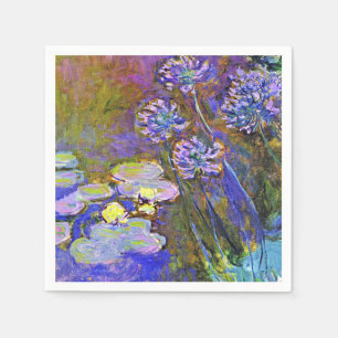 Serviette En Papier Monet - Lys d'eau et Agapanthus
