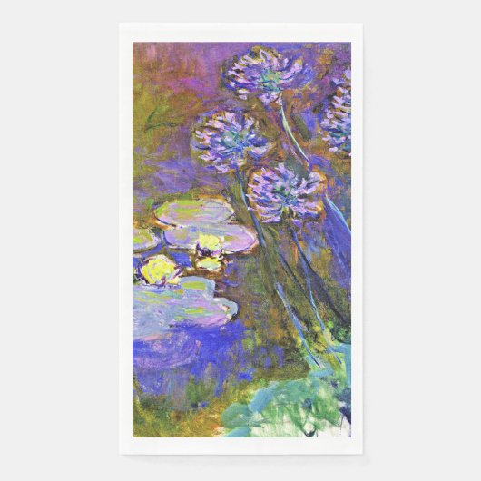 Serviette En Papier Monet - Lys d'eau et Agapanthus (Devant)