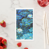 Serviette En Papier Monet, Nappes D'Eau, Bleu, (En situation)