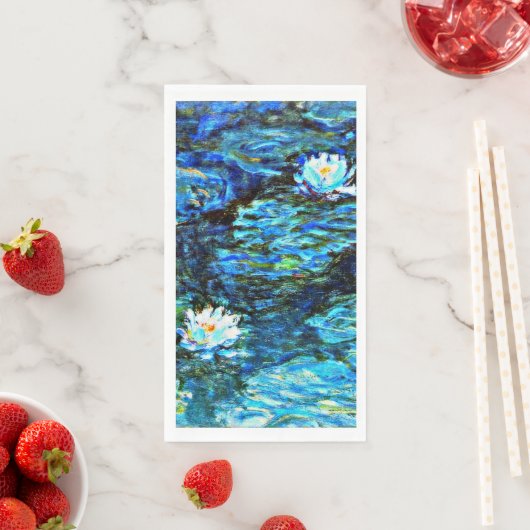 Serviette En Papier Monet, Nappes D'Eau, Bleu, (En situation)