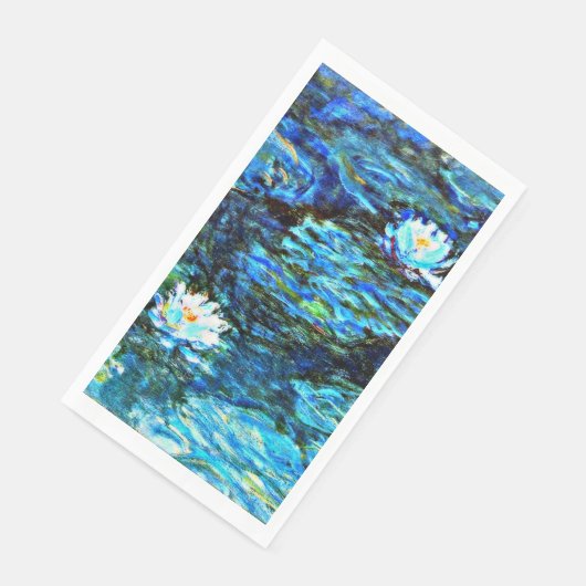 Serviette En Papier Monet, Nappes D'Eau, Bleu, (Coin)