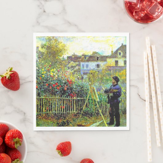 Serviette En Papier Monet Peinture dans son jardin à Argenteuil (En situation)