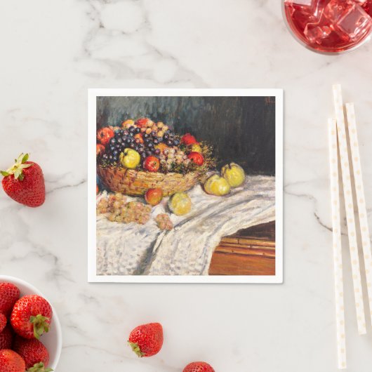 Serviette En Papier Monet - Pommes et raisins, (En situation)