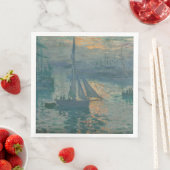 Serviette En Papier Monet Sunrise Marine Impressionnisme peinture (En situation)