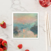 Serviette En Papier Monet Sunset Seine Beaux-Art Impressionnisme (En situation)
