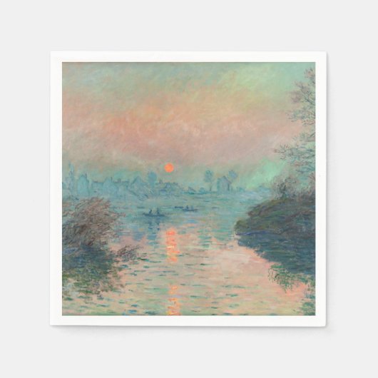 Serviette En Papier Monet Sunset Seine Beaux-Art Impressionnisme (Devant)
