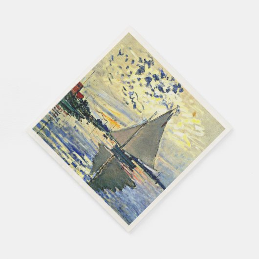 Serviette En Papier Monet - Voilier au Petit Gennevilliers, (Coin)