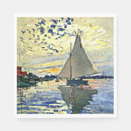Serviette En Papier Monet - Voilier au Petit Gennevilliers, (Devant)