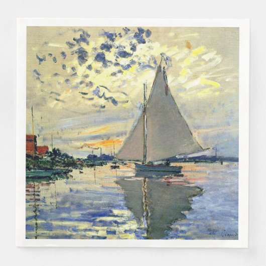 Serviette En Papier Monet - Voilier au Petit-Gennevilliers (Devant)