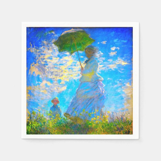 Serviette En Papier Monet Woman avec un parasol (Devant)