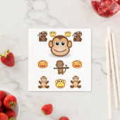 Serviette En Papier Monkey Napkin (En situation)